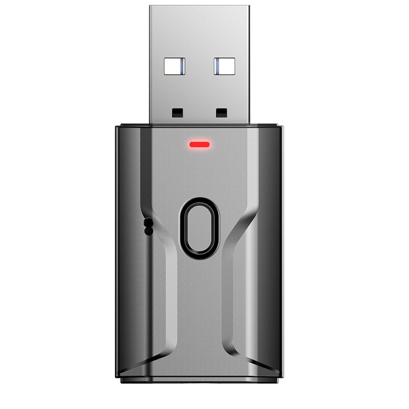مستقبل وناقل صوت بلوتوث 5.0 محور مساعد USB ومقبس 3.5 مم ومايك للاتصال بخمول لأجهزة التلفزيون والسيارة والكمبيوتر ومُحول لاسلكي لاستريو الموسيقى - Image 1