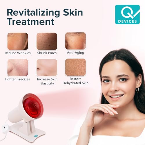 Q DEVICES 150W Infrared Heat Lamp for Pain Relief – Medical Grade Red Light Therapy for Muscle Recovery, Colds & Strains – Portable Physiotherapy Device with Adjustable Tilting Head, 1 Year Warranty - Image 2