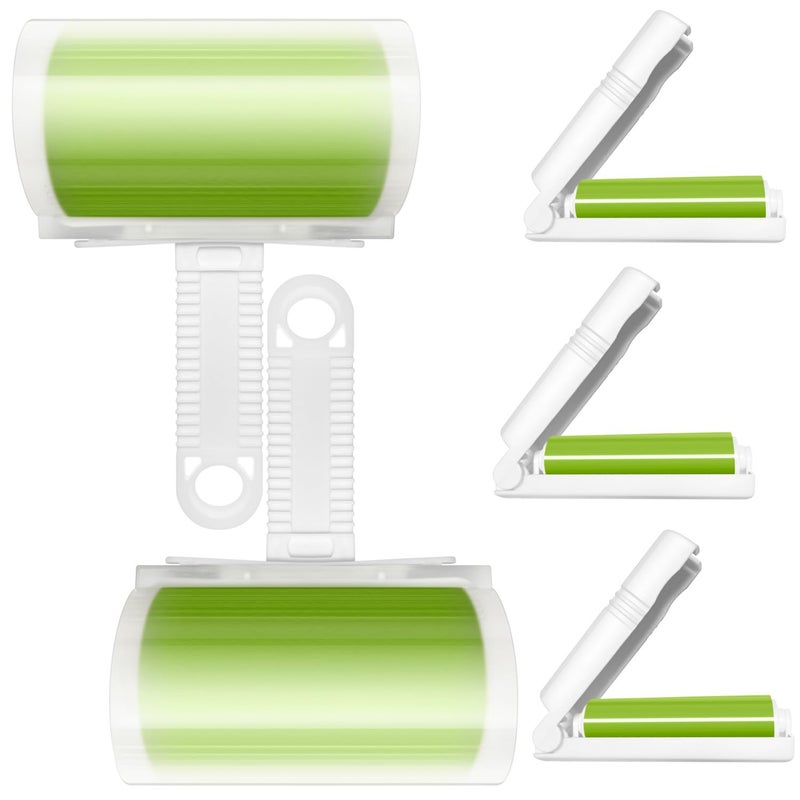 MINGZEE STORE Reusable Washable Lint Roller 5 Pack, Sticky Travel Lint Roller, Portable Compact Pet Hair Remover Cleaner with Cover for Clothes, Pet Hairs, Carseats, Include Mini and Medium Size - Image 1