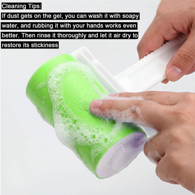 MINGZEE STORE Reusable Washable Lint Roller 5 Pack, Sticky Travel Lint Roller, Portable Compact Pet Hair Remover Cleaner with Cover for Clothes, Pet Hairs, Carseats, Include Mini and Medium Size - Image 3