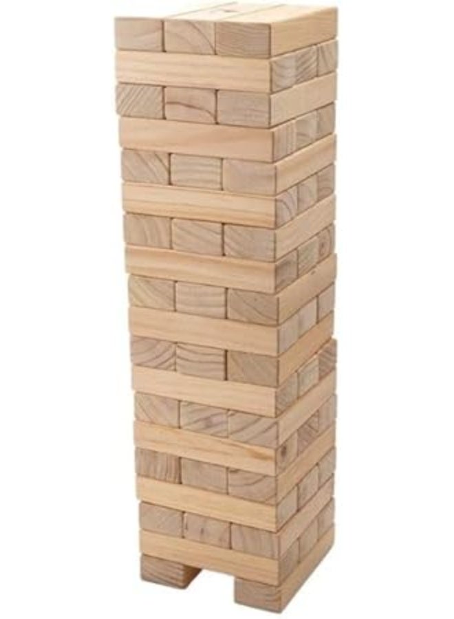 48-Wooden Piece Beech Jenga Fold High Stacking Creative Toy Set For Children - Image 1
