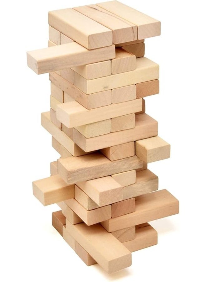 48-Wooden Piece Beech Jenga Fold High Stacking Creative Toy Set For Children - Image 3