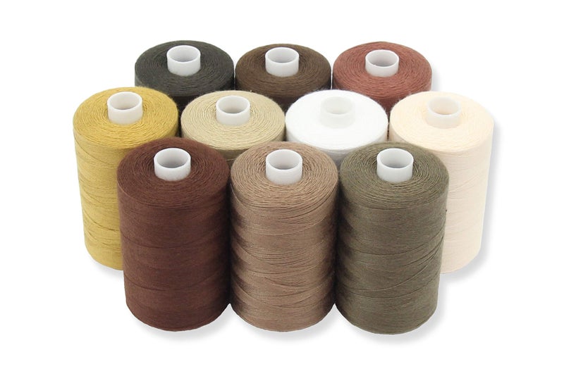 BlesSew Sewing Thread in Brown Color Tones  10 Spools of Polyester Thread for Sewing Machine for Beginners Hand Stitching  Quilting  1000 yds Per Spool