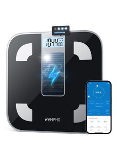 RENPHO Scale for Body Weight, Battery-Free Solar Power Digital Bathroom Smart Scale Bluetooth Body Fat Scale, Body Composition Monitor with App 400lbs - Elis Solar  - Image 1