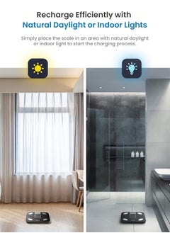 RENPHO Scale for Body Weight, Battery-Free Solar Power Digital Bathroom Smart Scale Bluetooth Body Fat Scale, Body Composition Monitor with App 400lbs - Elis Solar  - Image 2