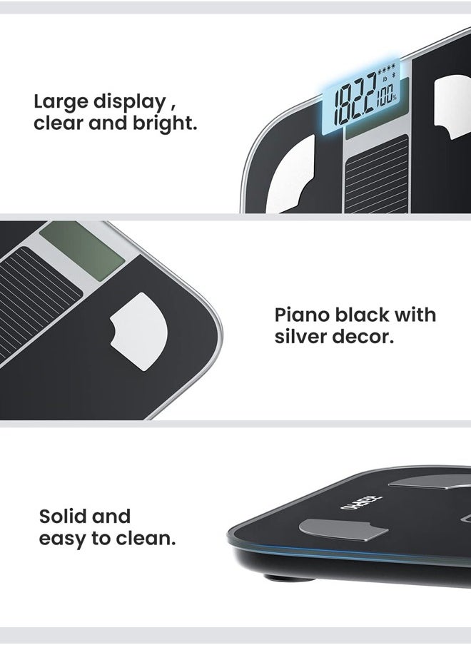 RENPHO - Scale for Body Weight, Battery-Free Solar Power Digital Bathroom Smart Scale Bluetooth Body Fat Scale, Body Composition Monitor with App 400lbs - Elis Solar - Image 1