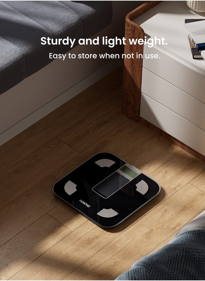 RENPHO - Scale for Body Weight, Battery-Free Solar Power Digital Bathroom Smart Scale Bluetooth Body Fat Scale, Body Composition Monitor with App 400lbs - Elis Solar - Image 1