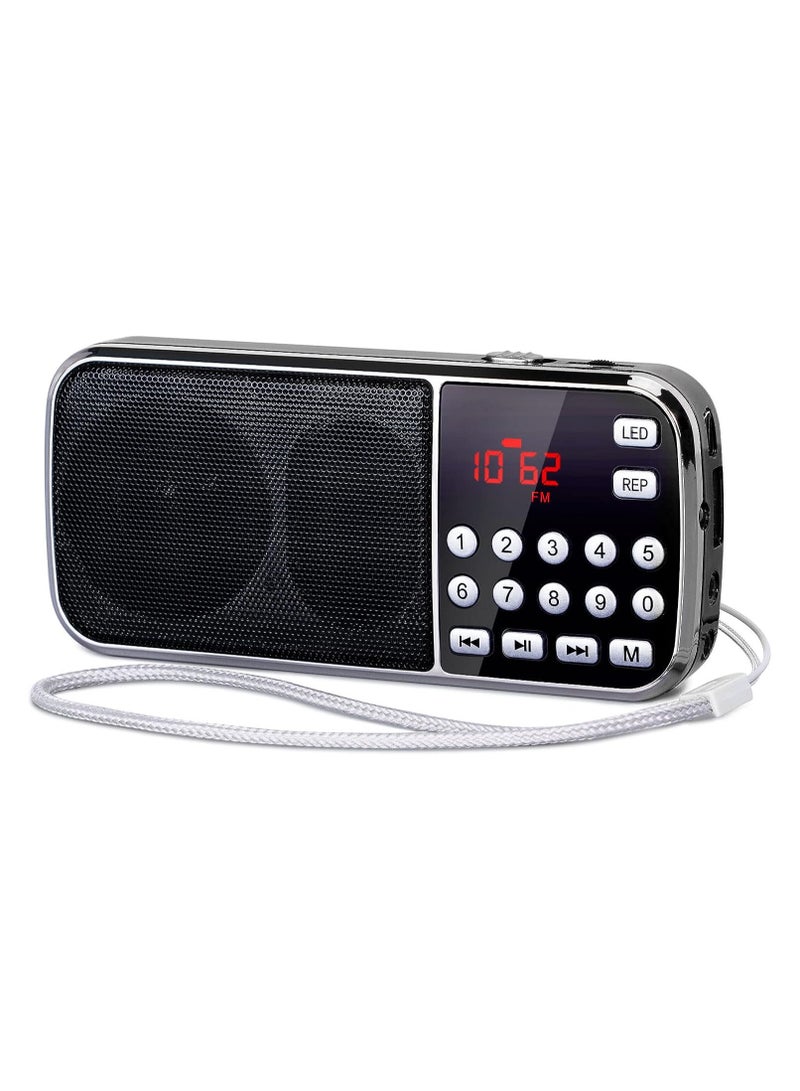 J-189 Bluetooth AM FM Radio Small Portable Radio Dual Speaker Heavy Bass - Image 5