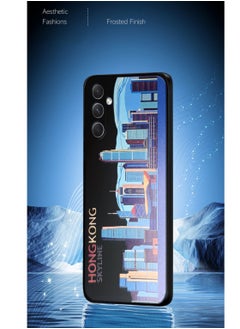 Techie Hongkong Skyline Aesthetic Fashion Silicone Cover Case with Inner Microfiber Lining and Built in Magnetic Car Mount Function for Samsung Galaxy A34  - Image 2