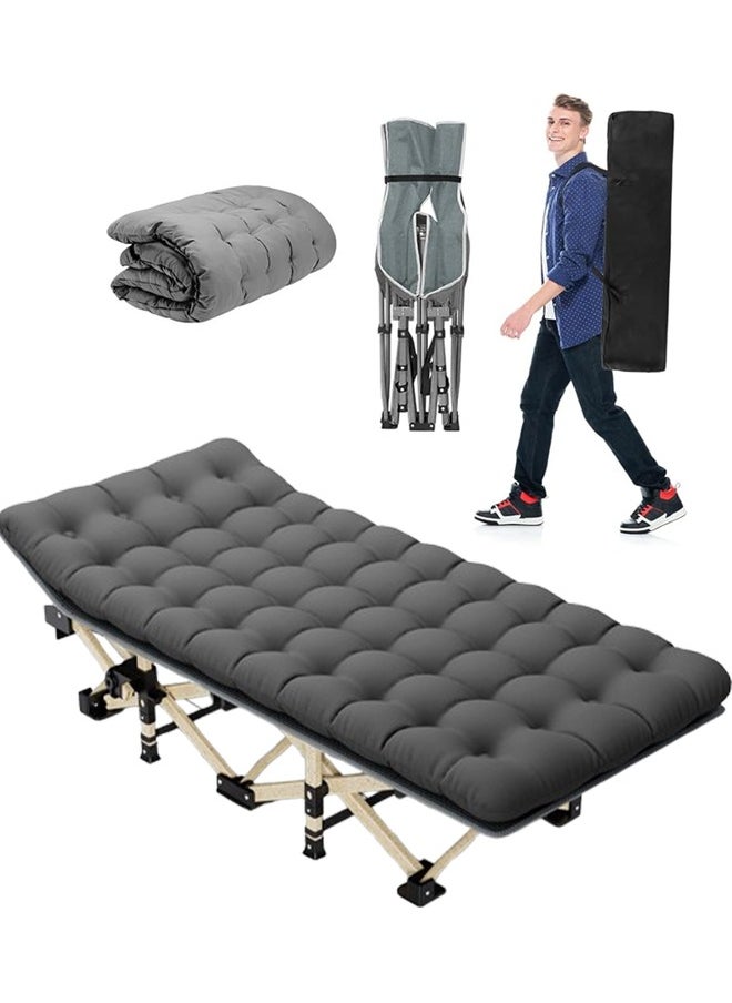 Generic - Camping Cot, Folding Camping Cots for Adults, Portable Sleeping Cot with Carry Bag, Foldable Padded Sleeping Cot, Camp Cot Bed, Folding Lounge Chair Outdoor Folding Bed for Travel Office Garden Beds - Image 1