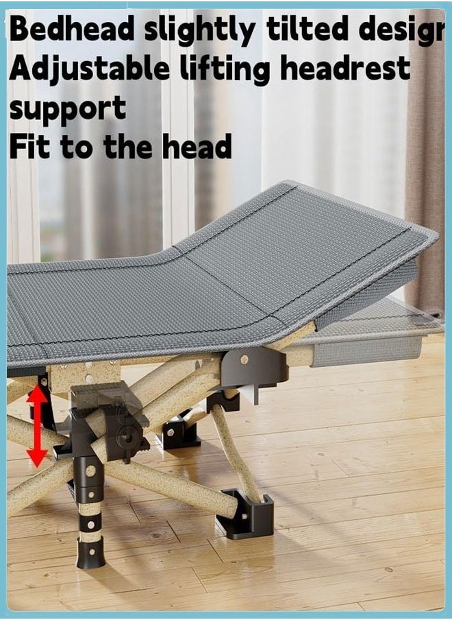 Generic - Camping Cot, Folding Camping Cots for Adults, Portable Sleeping Cot with Carry Bag, Foldable Padded Sleeping Cot, Camp Cot Bed, Folding Lounge Chair Outdoor Folding Bed for Travel Office Garden Beds - Image 1