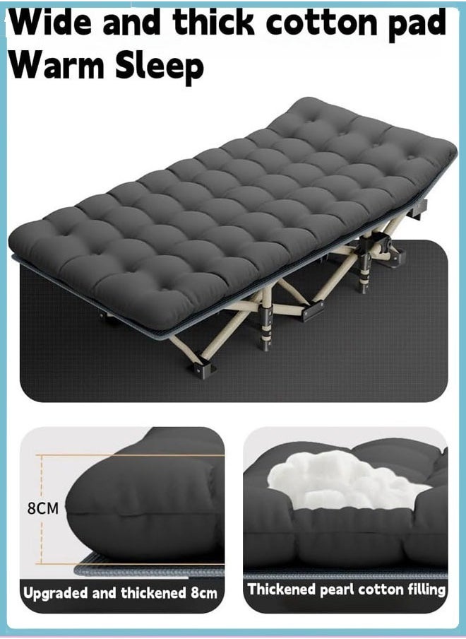 Generic - Camping Cot, Folding Camping Cots for Adults, Portable Sleeping Cot with Carry Bag, Foldable Padded Sleeping Cot, Camp Cot Bed, Folding Lounge Chair Outdoor Folding Bed for Travel Office Garden Beds - Image 1
