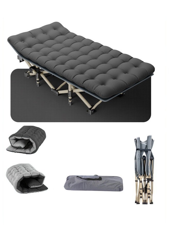 Generic - Camping Cot, Folding Camping Cots for Adults, Portable Sleeping Cot with Carry Bag, Foldable Padded Sleeping Cot, Camp Cot Bed, Folding Lounge Chair Outdoor Folding Bed for Travel Office Garden Beds - Image 1