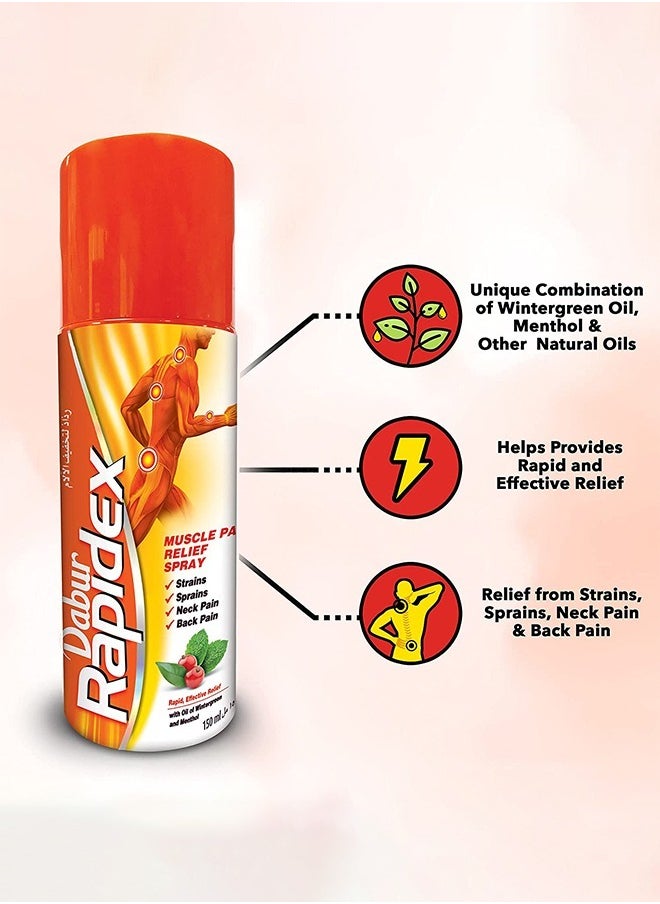 Dabur Natural Herbal Rapidex Spray Suitable For Muscle and Joint Pain Quick, Fast, and Deep Relief  - 150ml  - Image 3