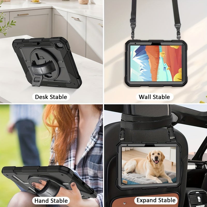 Red Black Case for iPad 11th 10th Gen Shockproof 360 Rotating Stand - Image 4