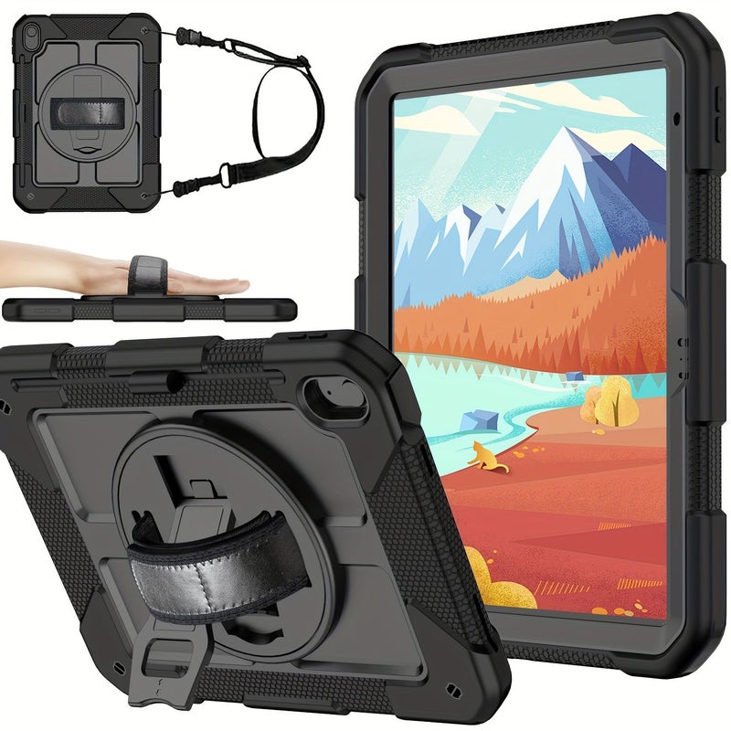 Red Black Case for iPad 11th 10th Gen Shockproof 360 Rotating Stand - Image 1