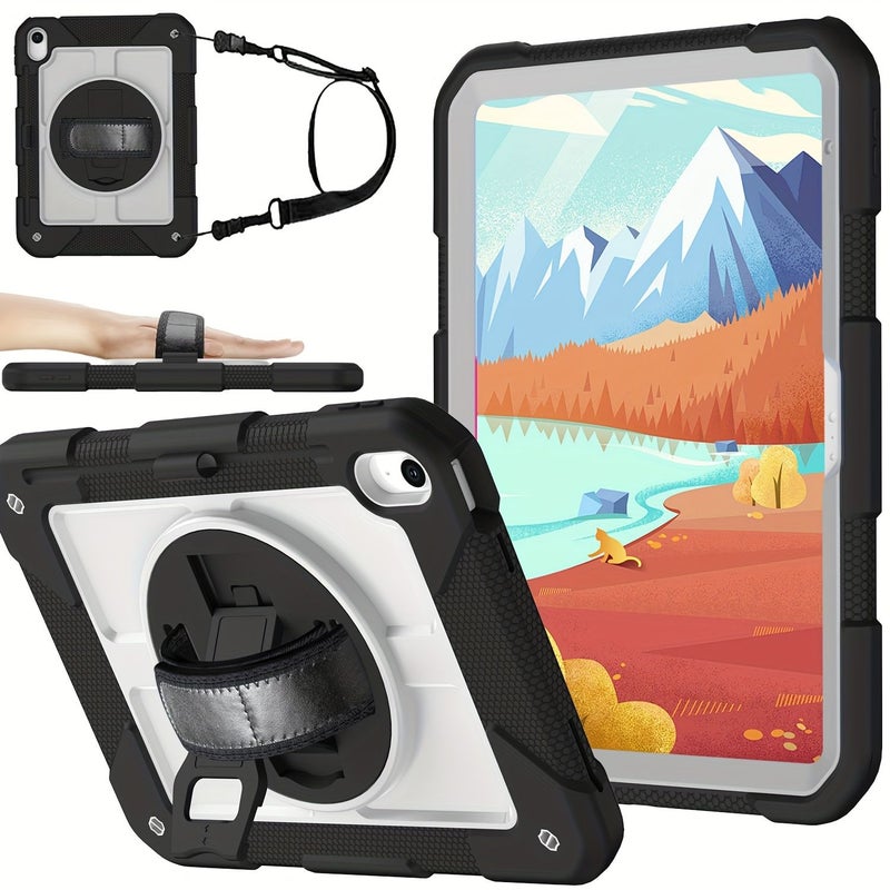 Red Black Case for iPad 11th 10th Gen Shockproof 360 Rotating Stand - Image 5