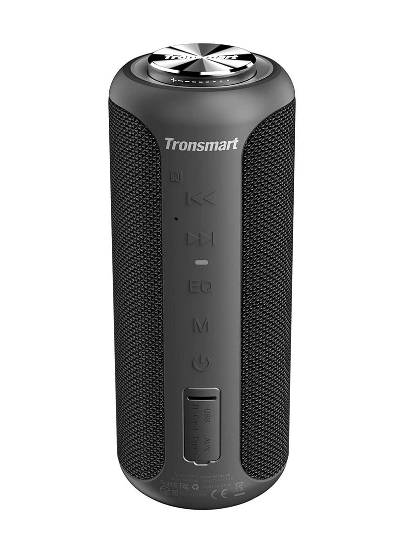 ترونسمارت مكبر صوت بلوتوث Tronsmart T6 Plus مطور، فائق الجودة بقوة 40 وات، صوت محيطي عالي الدقة بزاوية 360 درجة، مكبر صوت بلوتوث مقاوم للماء IPX6، تأثيرات ثلاثية الجهير، وقت تشغيل 15 ساعة، NFC، مكبر صوت للحفلات للاستخدام الداخلي والخارجي، أسود  - Image 1
