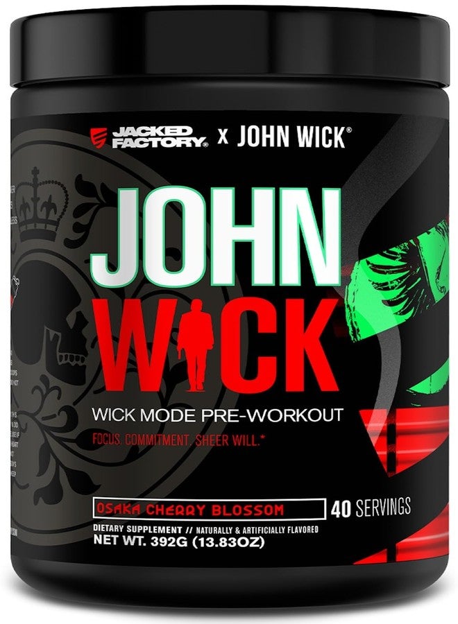 Jacked Factory X John Wick - Wick Mode Pre Workout Powder - Intense Energy, Battle-Ready Focus, Unstoppable Commitment, and Sheer Will - 40 Servings, Osaka Cherry Blossom - Image 1