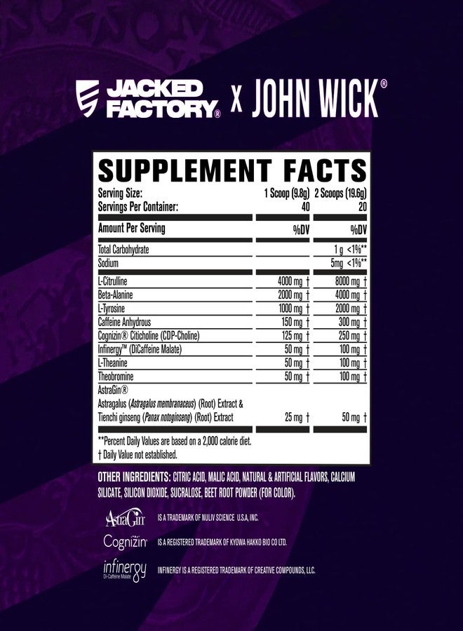 Jacked Factory X John Wick - Wick Mode Pre Workout Powder - Intense Energy, Battle-Ready Focus, Unstoppable Commitment, and Sheer Will - 40 Servings, Osaka Cherry Blossom - Image 5