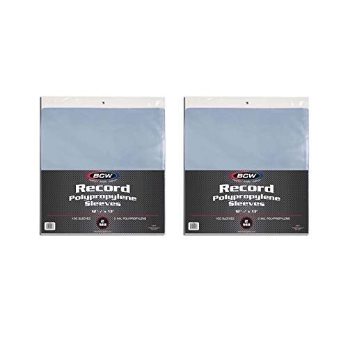 BCW 33 RPM Record Sleeves Polypropylene Vinyl Record Outer Sleeves 2 mil Thickness Vinyl Record Album Protectors 200 Pack - Image 1