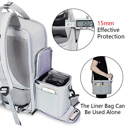 CADeN Camera Backpack w/ 15.6" Laptop Compartment, USB Charge Port, Tripod Holder, Rain Cover Compatible for Sony Canon Nikon - Image 3