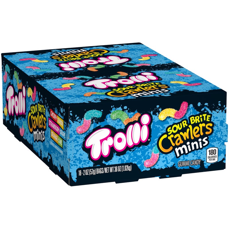 Trolli Sour Brite Crawlers Minis Candy Sour Gummy Worms 2 Ounce TreatSize Pouches Pack Of 18 - Image 3