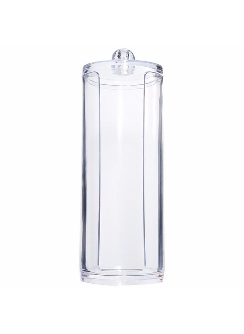 Teensery Clear Round Makeup Cotton Box Cosmetic Stick Nail Art Storage Container Holder Organizer 
