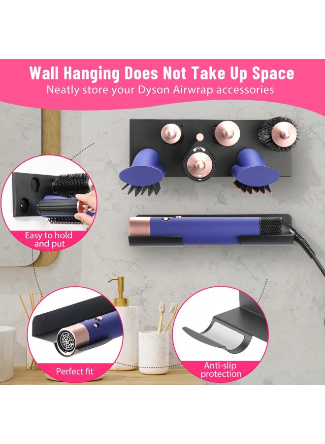 MyLifeUNIT Storage Holder for Dyson Airwrap Curling Iron New Complete, Metal Wall Mount for Dyson Air Wrap Accessories Organizer with Non-Slip Silicone Pad for Bathroom Bedroom Hair Salon Barbershop - Image 3