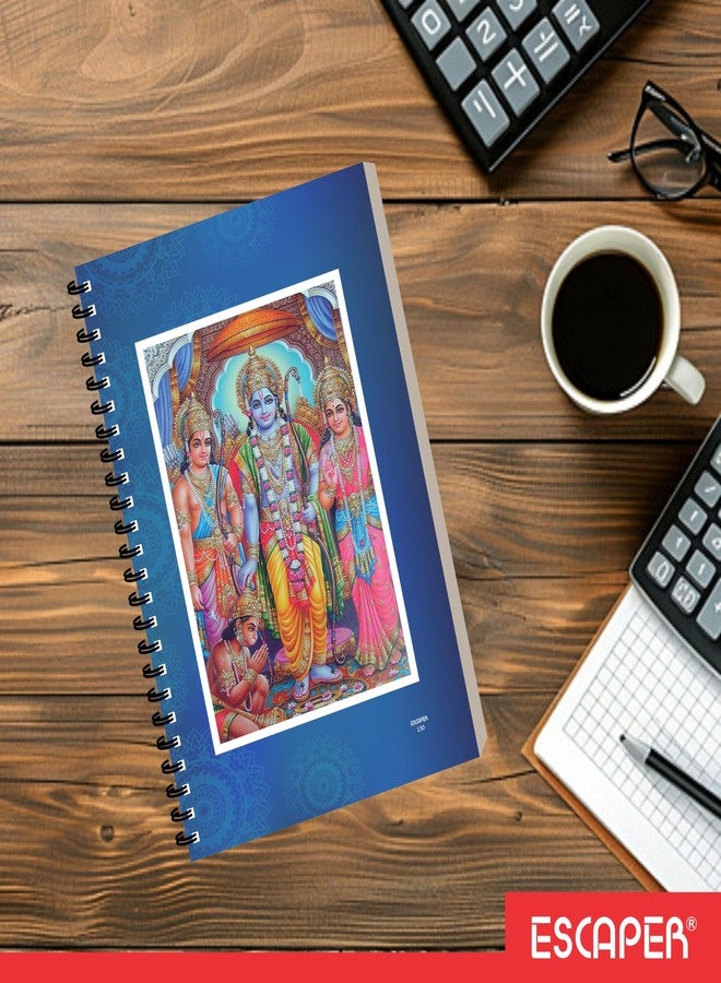 ESCAPER Shree Ram Devotional Notepad, A5 Spiral Notebook, 160 Ruled Pages, Soft Laminated Cover, Twin Wiro Binding, Personal Diary For Smooth Writing, Office, Travel Diary, Gifting - Image 5