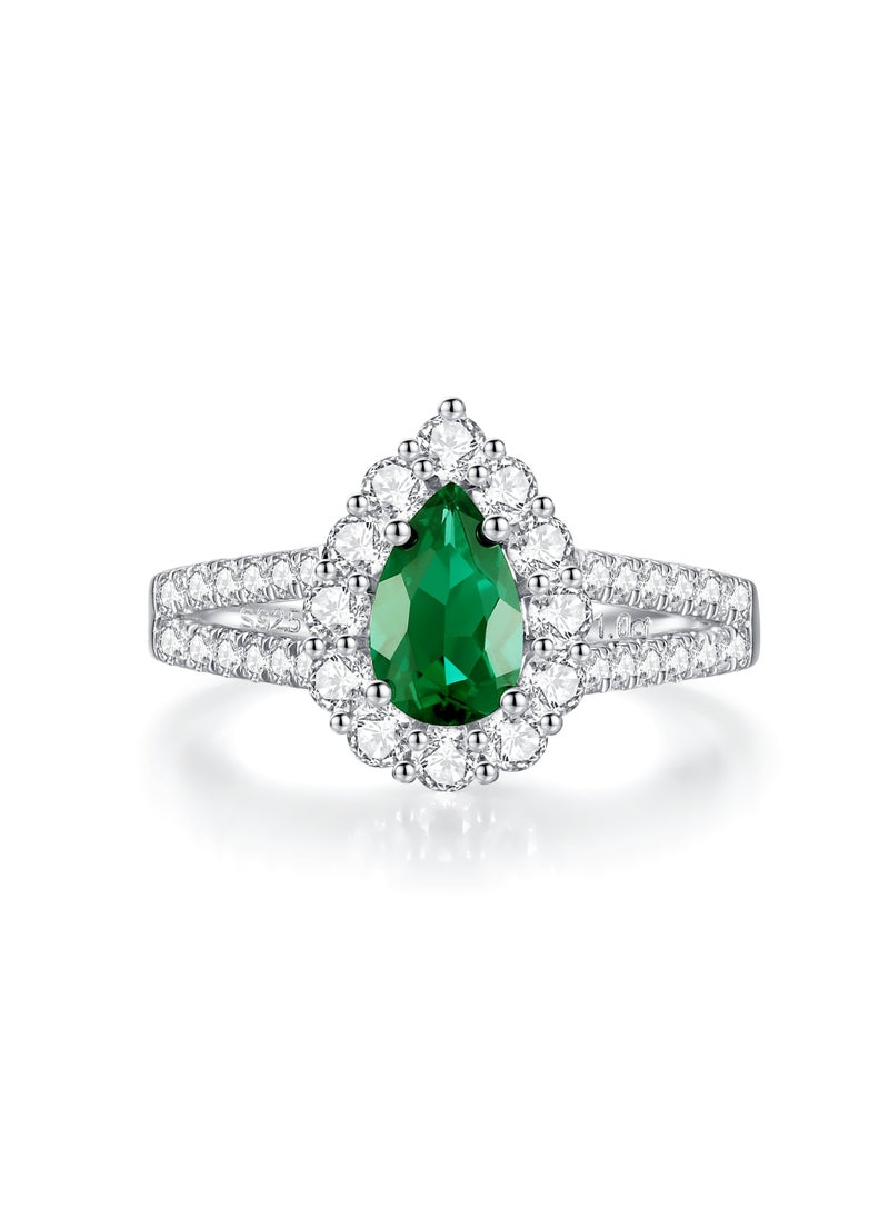 QUAINT 1-Carat Pear-Shaped Lab-Grown Emerald Ring  - Image 2