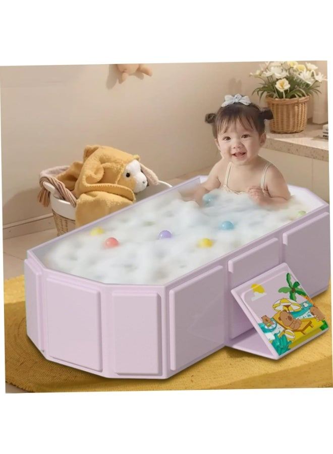 Portable Foldable Baby Bathtub - Space Saving Multifunctional Large Infant Tub with 5-Layer Insulation & Reinforced Support for 0-4 Years - Image 4