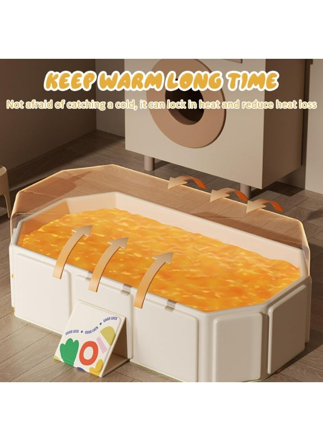 Portable Foldable Baby Bathtub - Space Saving Multifunctional Large Infant Tub with 5-Layer Insulation & Reinforced Support for 0-4 Years - Image 5