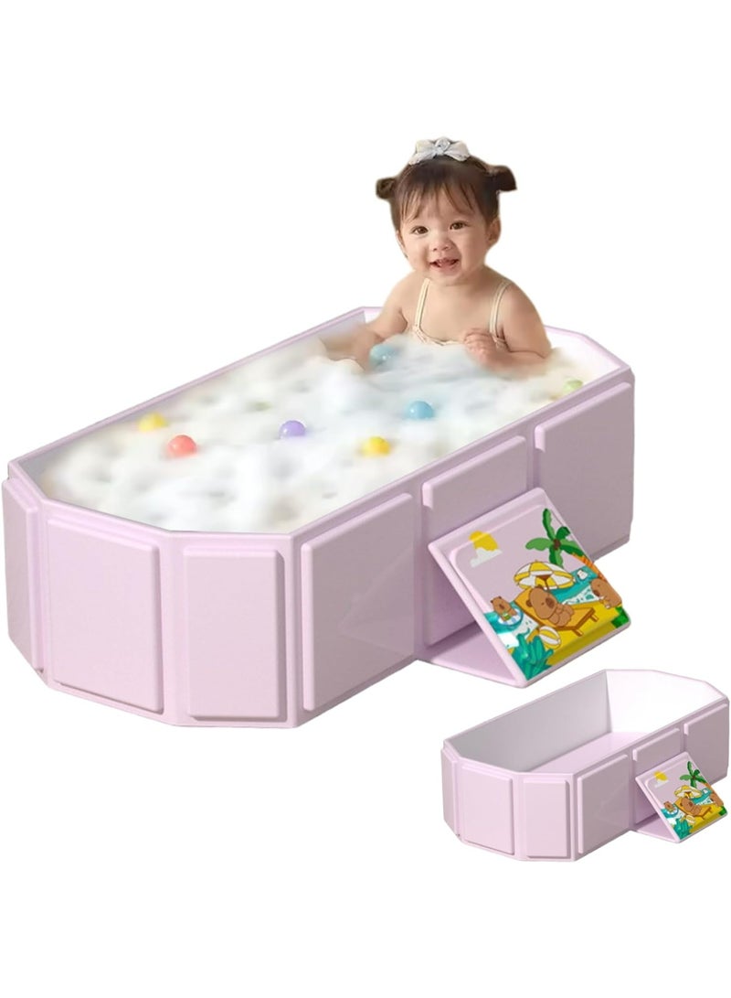 Portable Foldable Baby Bathtub - Space Saving Multifunctional Large Infant Tub with 5-Layer Insulation & Reinforced Support for 0-4 Years - Image 1