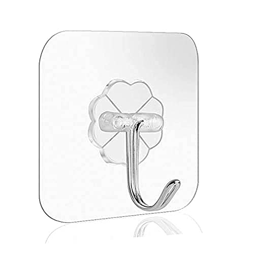 YOZONKY Self Adhesive Wall Hooks Pack of 10 Pcs Plastic Wall Hooks Heavy Duty Hooks for Hanging 10 KG Max Magic Stickers Hooks Seamless Transparent Adhesive Hook - Image 2