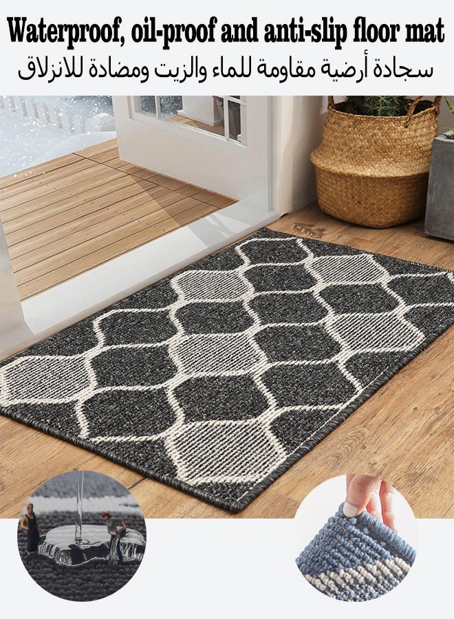 Floor Mat,Anti-Slip Floor Mat,Kitchen Floor Mats,Absorbent Resist Dirt Mat,Oil-Proof Floor Mats,Dirt-Resistant Floor Mats,Wear-Resistant Floor Mats,Suitable For Kitchen/Dining Room/Bathroom/Doorway, Etc.  - Image 1