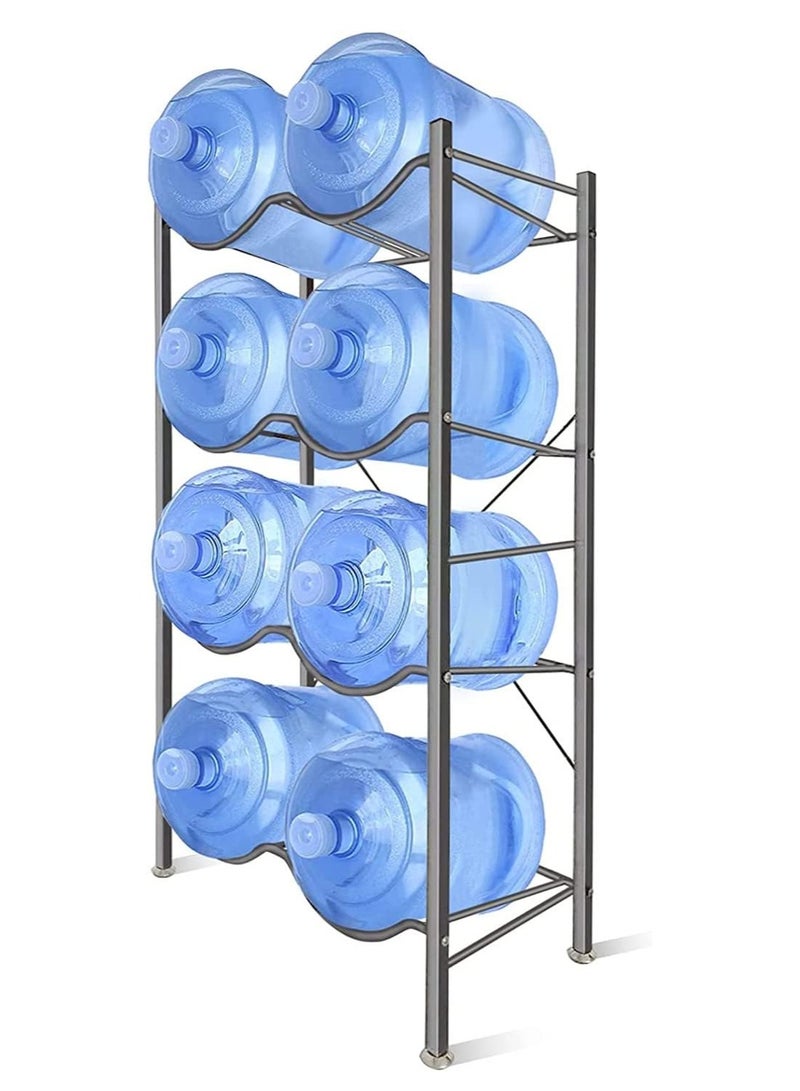 DubaiGallery 5 Gallon Water Jug Holder for 8 Bottles, 4 Tier Water Jug Stand with 10 Slots Storage Rack, Heavy Duty Water Jug Rack Cooler Dispenser Bottle Holder with Reinforced Frame for Kitchen Office  - Image 1