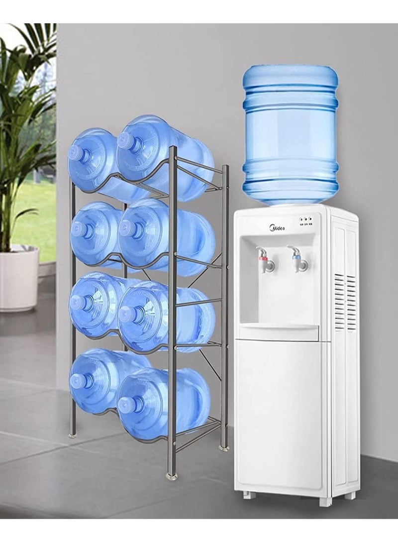DubaiGallery 5 Gallon Water Jug Holder for 8 Bottles, 4 Tier Water Jug Stand with 10 Slots Storage Rack, Heavy Duty Water Jug Rack Cooler Dispenser Bottle Holder with Reinforced Frame for Kitchen Office  - Image 4