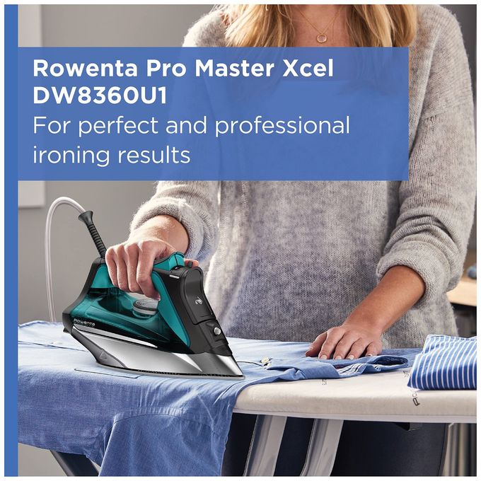 Rowenta , Iron, Pro Master Stainless Steel Soleplate Steam Iron For Clothes, 210 G/Min, 400 Microsteam Holes, 1775 Watts, Auto-Off, Ironing, Green Clothes Iron, Dw8360 - Image 3