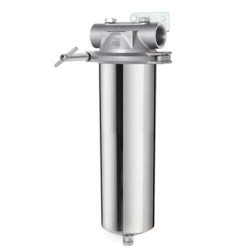 Amwater 316 Stainless Steel Filter Housing for Filter Cartridge, Water Filter Housing for Whole House Water Purification of Stainless Steel 316 (10" C Housing-1 NPT) - Image 1
