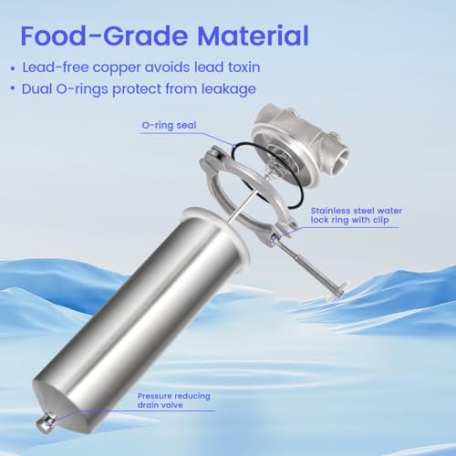Amwater 316 Stainless Steel Filter Housing for Filter Cartridge, Water Filter Housing for Whole House Water Purification of Stainless Steel 316 (10" C Housing-1 NPT) - Image 5
