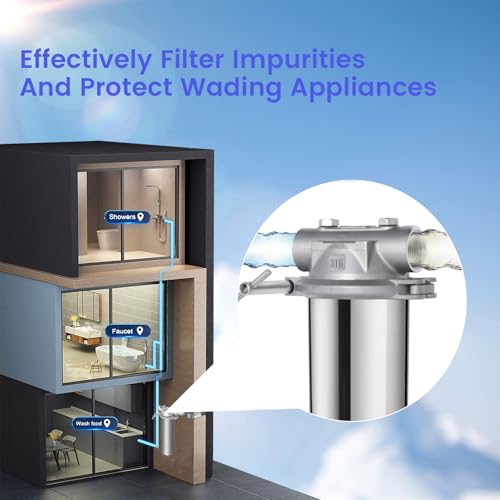 Amwater 316 Stainless Steel Filter Housing for Filter Cartridge, Water Filter Housing for Whole House Water Purification of Stainless Steel 316 (10" C Housing-1 NPT) - Image 4