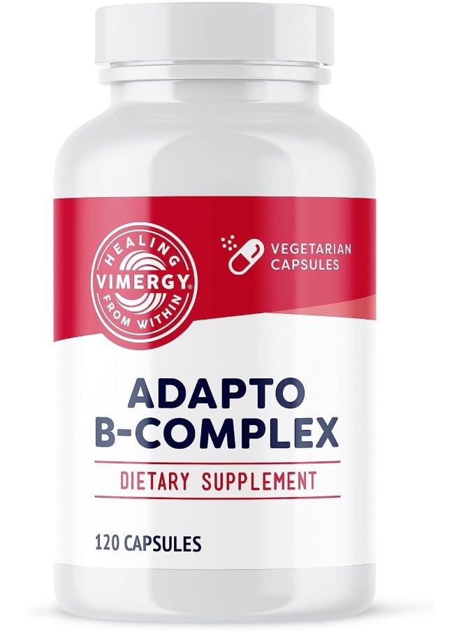 Vimergy - Vimergy Adapto B Complex, 120 Servings - High Potency with 8 B Vitamins, Rhodiola & Hawthorn Berry - Supports Mental Energy, Cognition, Mood - Non-GMO, Kosher, Vegan, Paleo, No Gluten, No Soy - Image 1