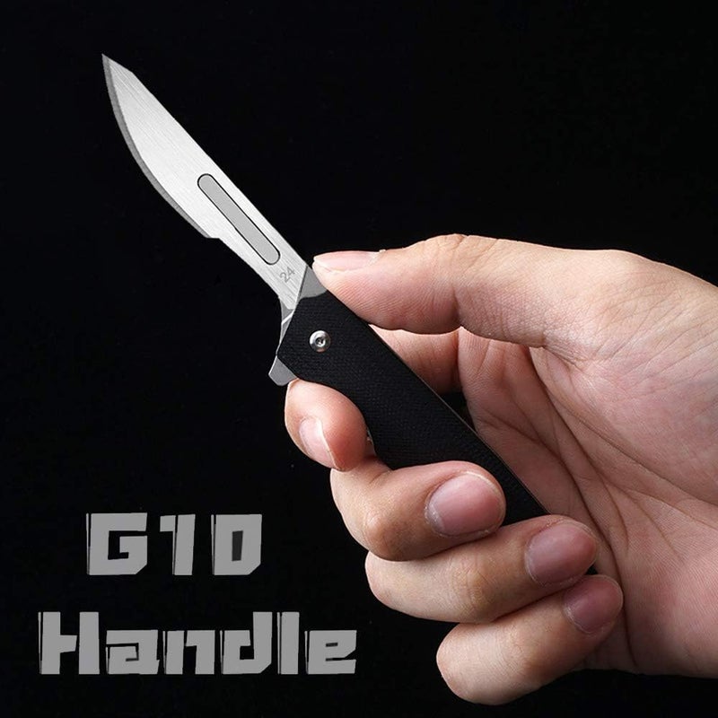 edcfans EDC Folding Scalpel Knife: G10 Handle, EDC Pocket Utility Knife with 10 Replaceable Scalpel Blades. - Image 3