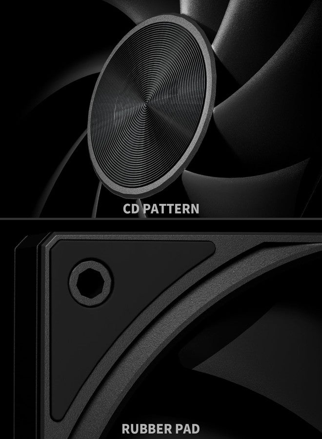 upHere 120mm Computer Case Fan with PWM 4-Pin Interface High Performance Cooling Low Noise for Enhanced PC Cooling Black U3K1 - Image 4