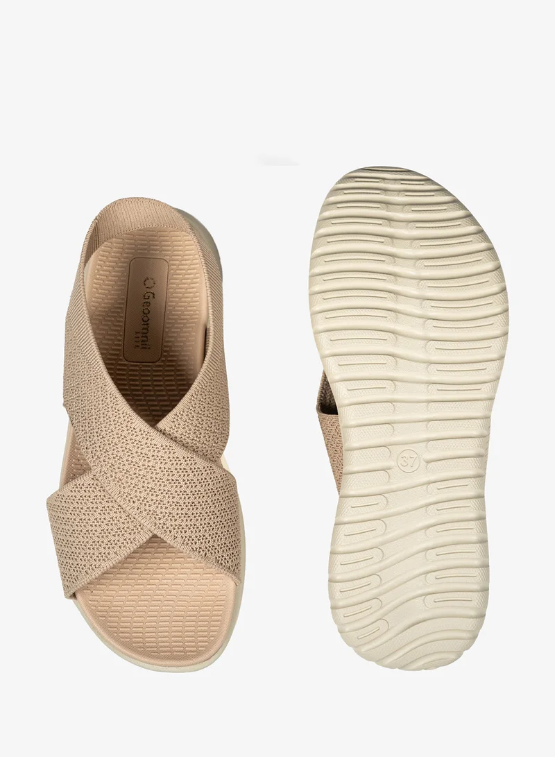 Geoomnii BEIGE Geoomnii Comfort Slide Sandals for Women – Cushioned Slip-On Casual Sandals for Daily Wear, Home, Travel & Walking for Women | Best Price UAE