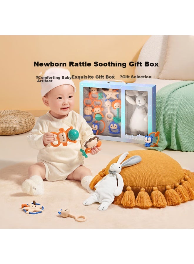 Auby Infant And Toddler Toys, Teether Rattle, Newborn Gift Box, Rabbit Comfort Blanket, Plush Doll, Full Moon Gift - Image 2