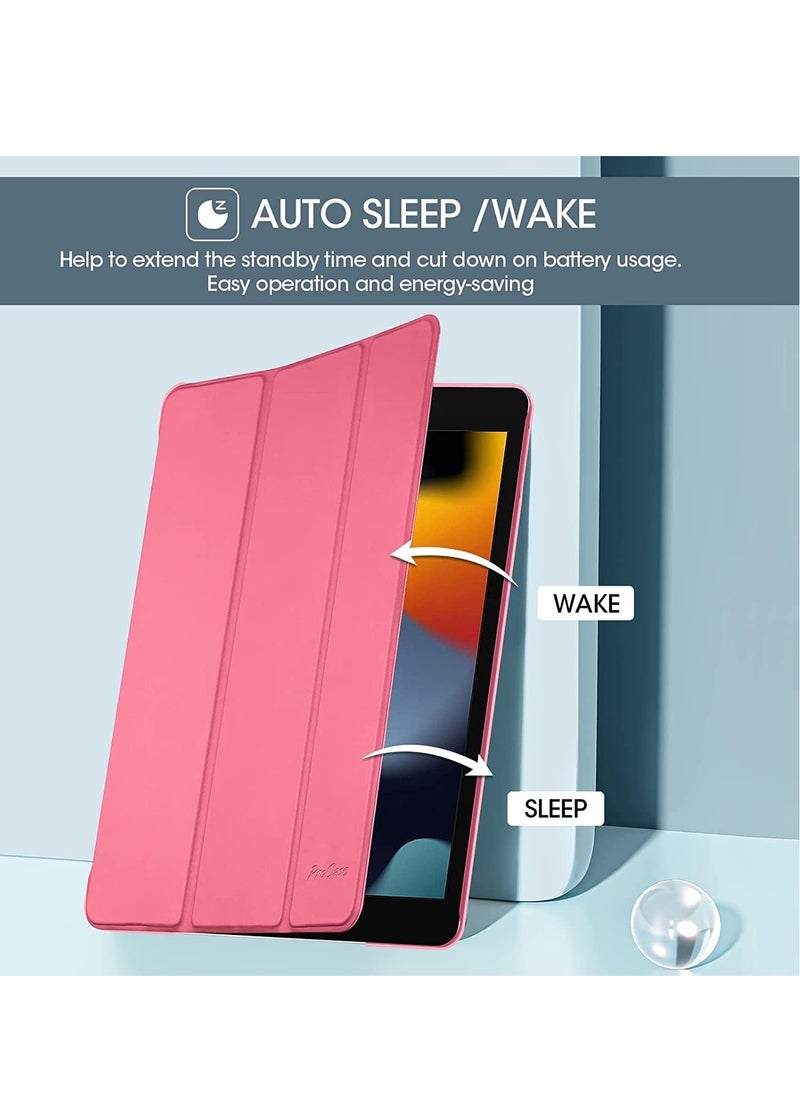 ELTRAZONE - iPad 10.2 Case - Compatible with 9th Generation (2021), 8th Generation (2020), 7th Generation (2019) - Slim Stand Hard Back Shell Protective Smart Cover for 10.2 iPad - Pink - Image 1
