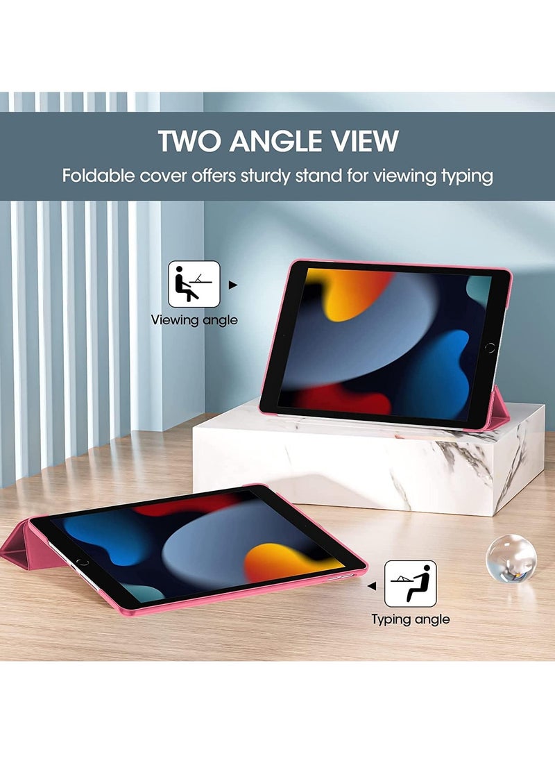 ELTRAZONE - iPad 10.2 Case - Compatible with 9th Generation (2021), 8th Generation (2020), 7th Generation (2019) - Slim Stand Hard Back Shell Protective Smart Cover for 10.2 iPad - Pink - Image 1