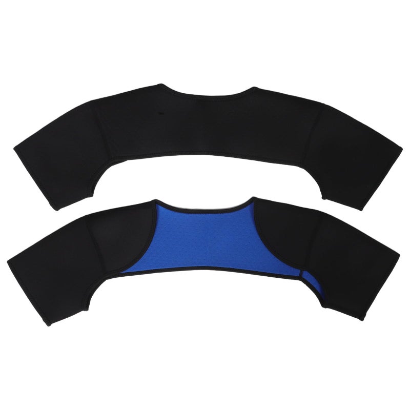 Adjustable Shoulder Support Brace Sleeves 2 Pack Warm Compression Wraps Black - Image 2